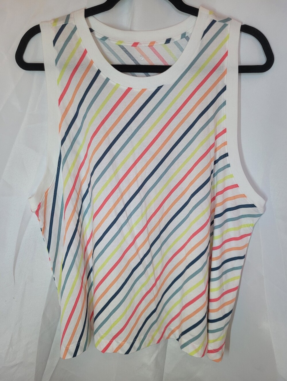 Lou & Grey Women’s Multicolor Diagonal Striped Tank Top XL